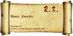 Rusz Kevin névjegykártya
